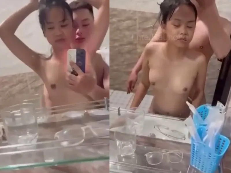 Mảnh khảnh em cùng anh người yêu quan hệ trước gương quay kỉ niệm